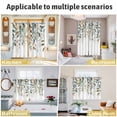 thumbnail image 6 of Green Brown Botanical Kitchen Curtains 84 Inch Length, Farmhouse Eucalyptus Leaves Grommet Top Bedroom Living Room Curtains, Light Filtering Cafe Curtain Drapes 2 Panels Set 84''x84'', 6 of 9