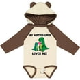 thumbnail image 3 of Inktastic My Auntiesaurus Loves Me Boys or Girls Long Sleeve Baby Bodysuit, 3 of 5