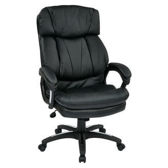 Office Star FL Series Manager's Office Chair - Faux Leather, Adjustable Height & Lumbar, Tilt Lock (Chocolate)