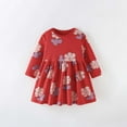 thumbnail image 2 of Aocisk Robes pour Filles à Manches Longues à Col Rond avec Mignon Imprimé pour Robe Décontractée Tout-Petits Enfants Tissu Confortable et Doux Rouge 7-8 Ans, 2 of 8