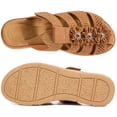 thumbnail image 4 of Ecetana Clogs for Women Comfortable Dressy Closed Toe Flat Sandals Summer Flower Adjustable Slip On Mules shoes, 4 of 6