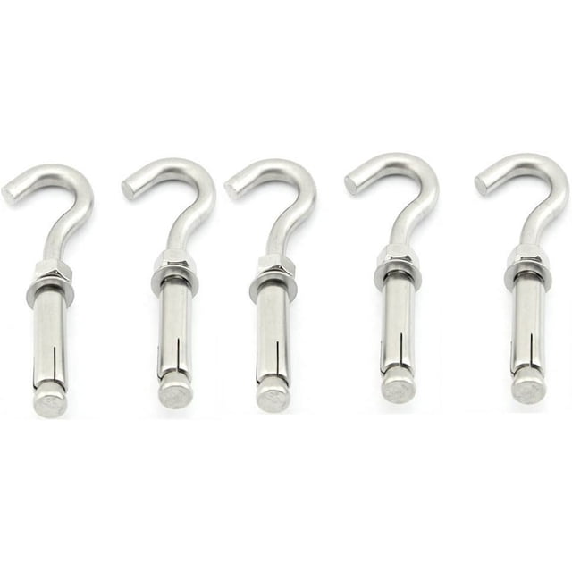 Jinsinto Crochets à Vis M8 Acier Inoxydable Crochet en Verre Crochet Robuste Boulons 5 Pcs.304
