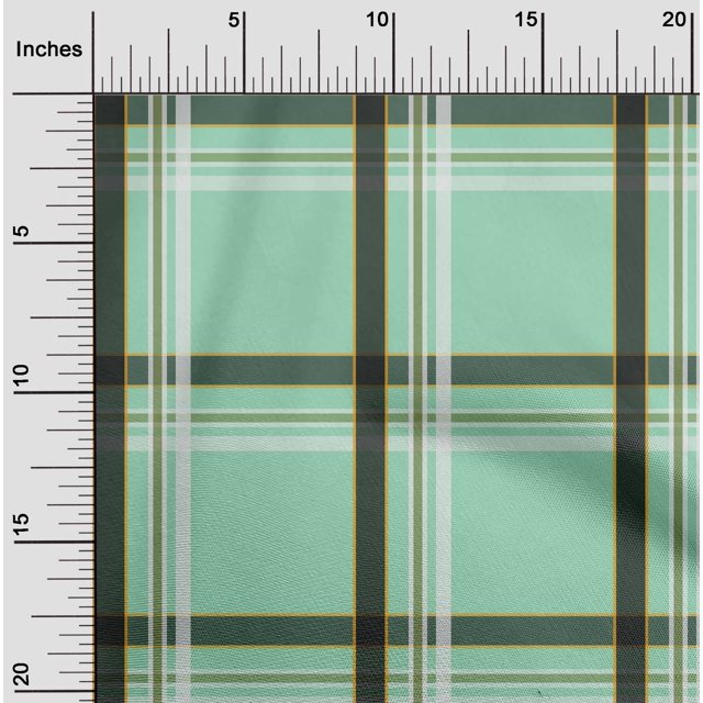 oneOone Polyester Lycra Mint Green Fabric Madras Check Sewing Craft Projects Fabric Prints By Yard 56 Inch Wide