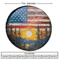 thumbnail image 2 of Spare Tire Cover American Flag Sunset with Pine Trees Waterproof Polyester Wheel Protectors Wheel Covers Independence Labor Day Tire Cover Fit for SUV Truck Travel Trailer 13inch, 2 of 8