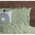 thumbnail image 5 of DNG Creations 1 Piece Luxury Circle Ruffle Comforter with 1 Freebie Ruffle Pillow All-season 550 GSM 800TC, 100% Egyptian Cotton ( Oversized Queen Size ) Solid Light Sage Colour, 5 of 5