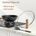 thumbnail image 5 of Wok de acero al carbono Todlabe (incluye tapa de vidrio y espátula de silicona), wok de 13 pulgadas y sartenes para saltear, apto para cocinas de inducción, eléctricas y de gas., 5 of 5