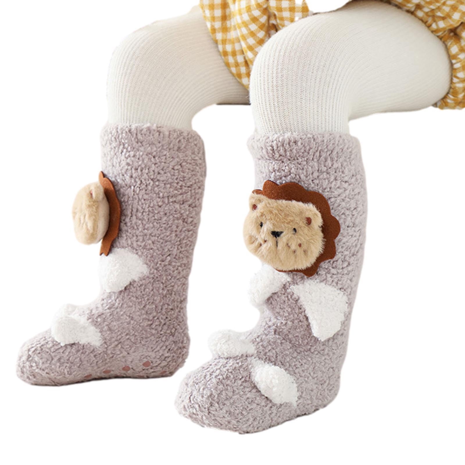 Chaussettes Bébé Hiver Animaux - Coton épais 0-4 Ans - Lot 3 Paires