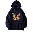 thumbnail image 3 of Womens Sunflower Butterfly Graphic Sweatshirts Hoodie Long Sleeve Loose Comfy Pullover Sweatshirt Fall Casual Basic Y2K Clothes, 3 of 4