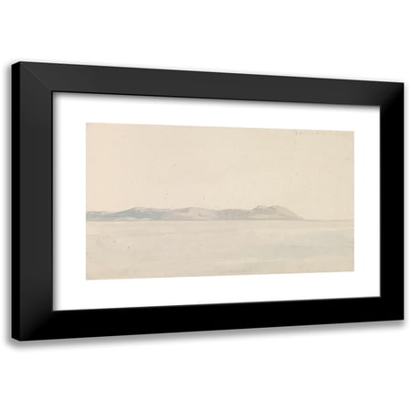 Abraham-Louis-Rodolphe Ducros 14x10 Black Modern Framed Museum Art Print Titled - View of Gulf of Naples from Quay at Santa Maria Del Carmine (1778)