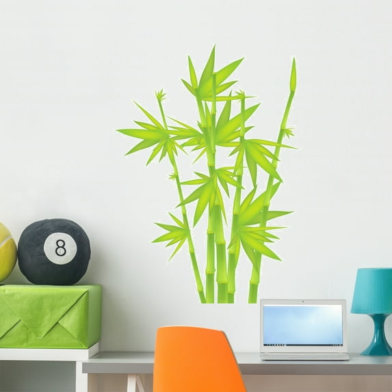 Green Bamboo Wall Decal by Wallmonkeys Peel and Stick Graphic (36 in H x 34 in W) WM157175