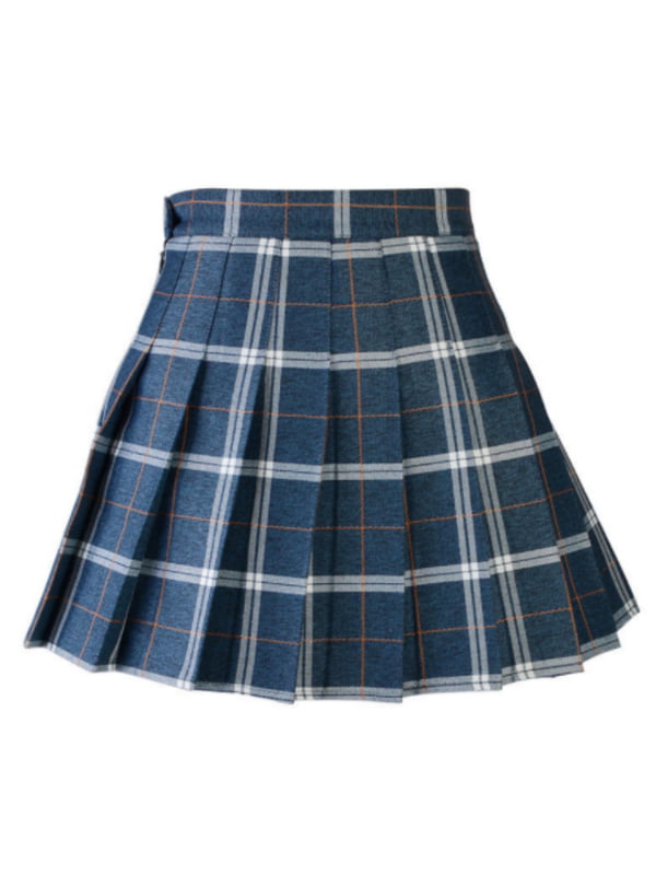 Women Pleated Mini Plaid Skirt - Walmart.com