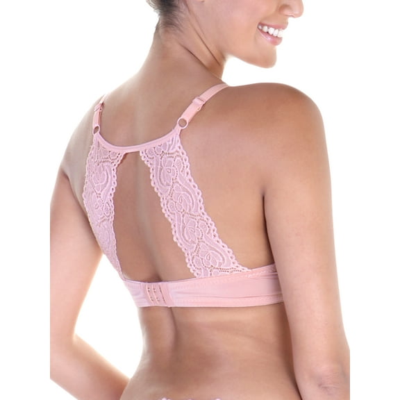 Angelina Women's Wired, Padded Satin Bras with Lace Back Detail (6-12 Pack)