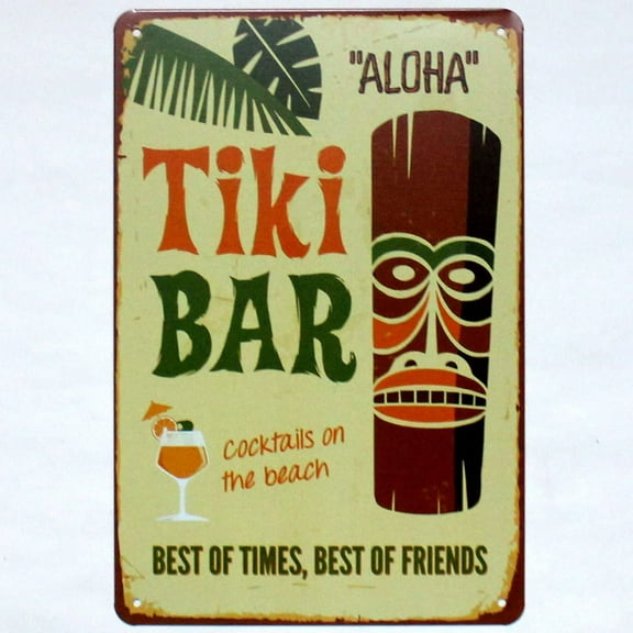 tiki bar aloha metal tin sign Bar Cafe Garage Wall Decor Retro vintage 7.87 X 11.8 inch