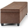 thumbnail image 4 of Trent Home Faux Leather Storage Ottoman Bench in Distressed Umber Brown, 4 of 9