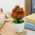 thumbnail image 6 of Leodye 1PCS Fake Plastic Potted Plant with Pot Small Tabletop Faux Floral Decor for Household Kitchen Bar office Indoor Display -7.87x3.94x3.94in, 6 of 6