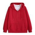 thumbnail image 4 of Plus Size Casual Lightweight Full-Zip Coat with Drawstring Hoodie for Everyday and Wear, 4 of 4