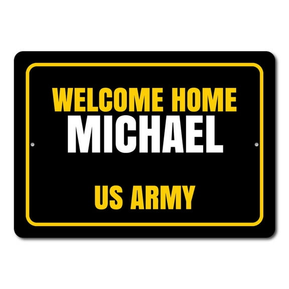 Welcome Home Sign, Custom US Army Sign, Soldier Sign, United States Army Soldier, Family Name Sign, Army Aluminum Decor - 10x14 inches