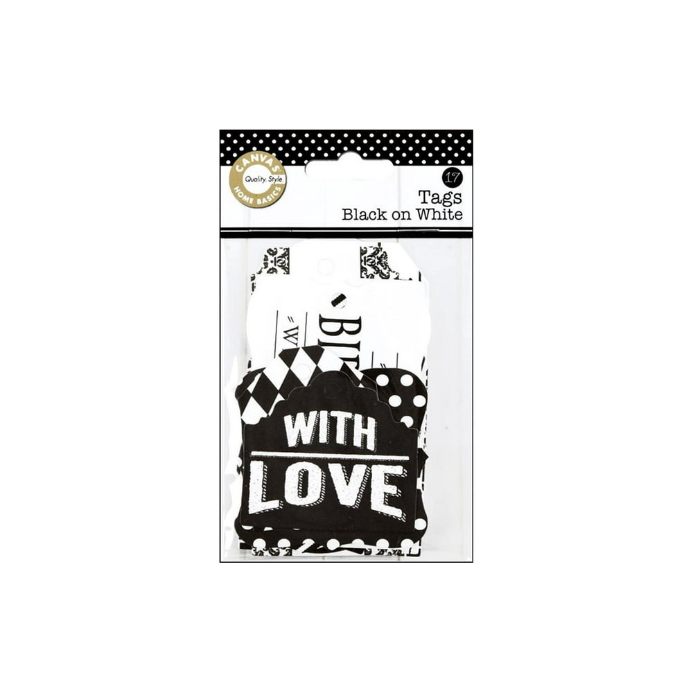 Canvas Home Basics Canvas Corp Printed Tags Black On White Walmart