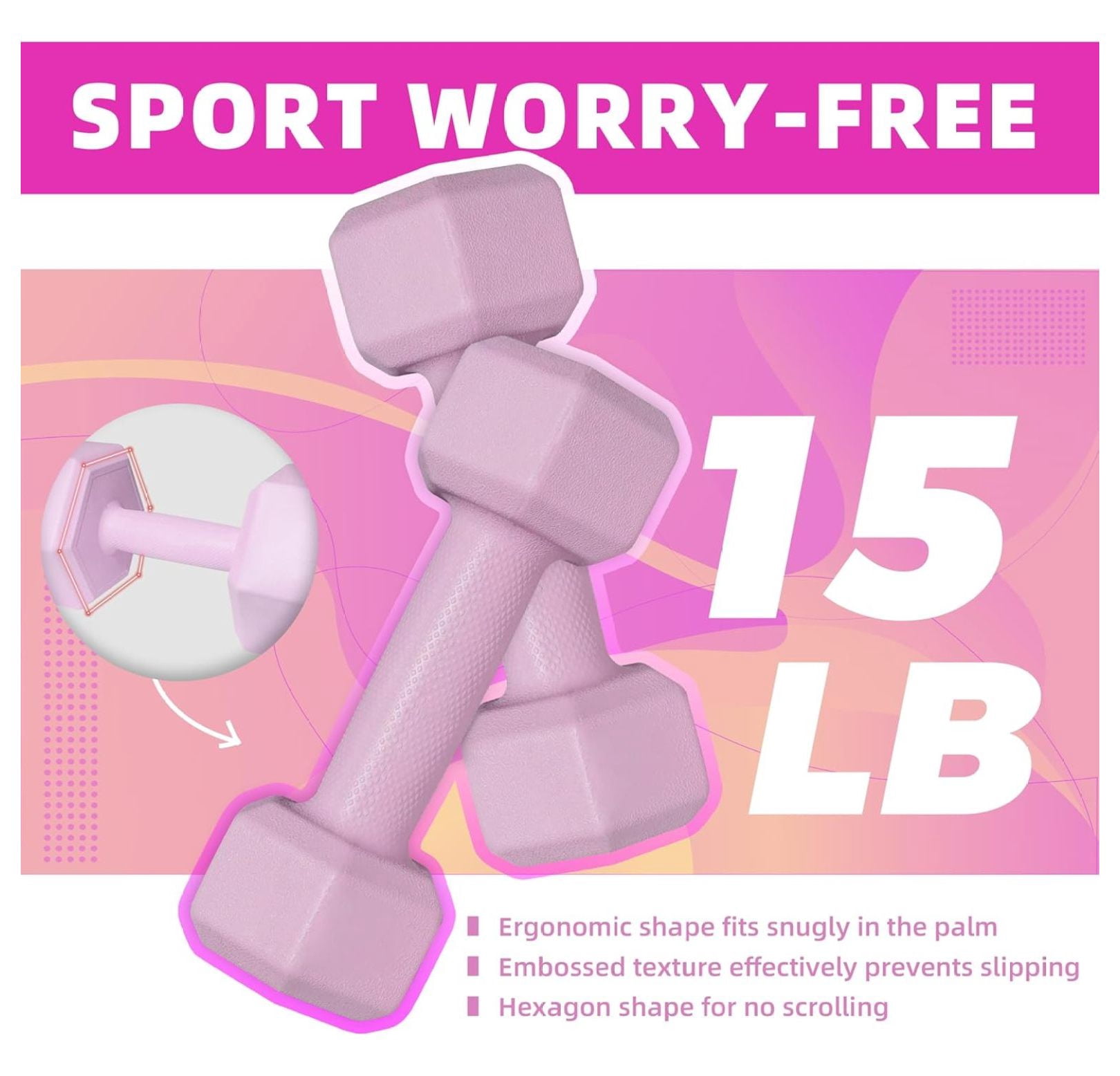 Dumbbell Hand Weight Sets 5/10/15/20/25/36lbs - 5 Colors - Exercise & Fitness Free Weights for Women & Men Home Gym Equipment Workouts Strength Training
