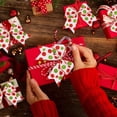 thumbnail image 6 of Dalrosia 12PCS Christmas Bows Decoration 6.3 Inch Large Christmas Wreath Bows Red Green Xmas Tree Bows Christmas Glitter Dot Bows Ribbons Ornaments for Garland Wedding Home Holiday Party, 6 of 6