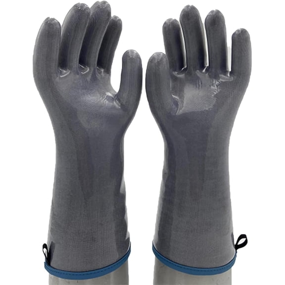 Liquid Silicone Oven Gloves, Liquid Silicone Gloves, Waterproof, Food-Grade Heat-Resistant Mitts with Nylon Liner, for Cooking, Baking & Grilling (Grey,M)