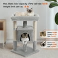 thumbnail image 3 of PEQULTI 28" Modern Cat Tree Tower with Large Top Perch for Kittens & Medium Size Cats Indoor Gray, 3 of 9