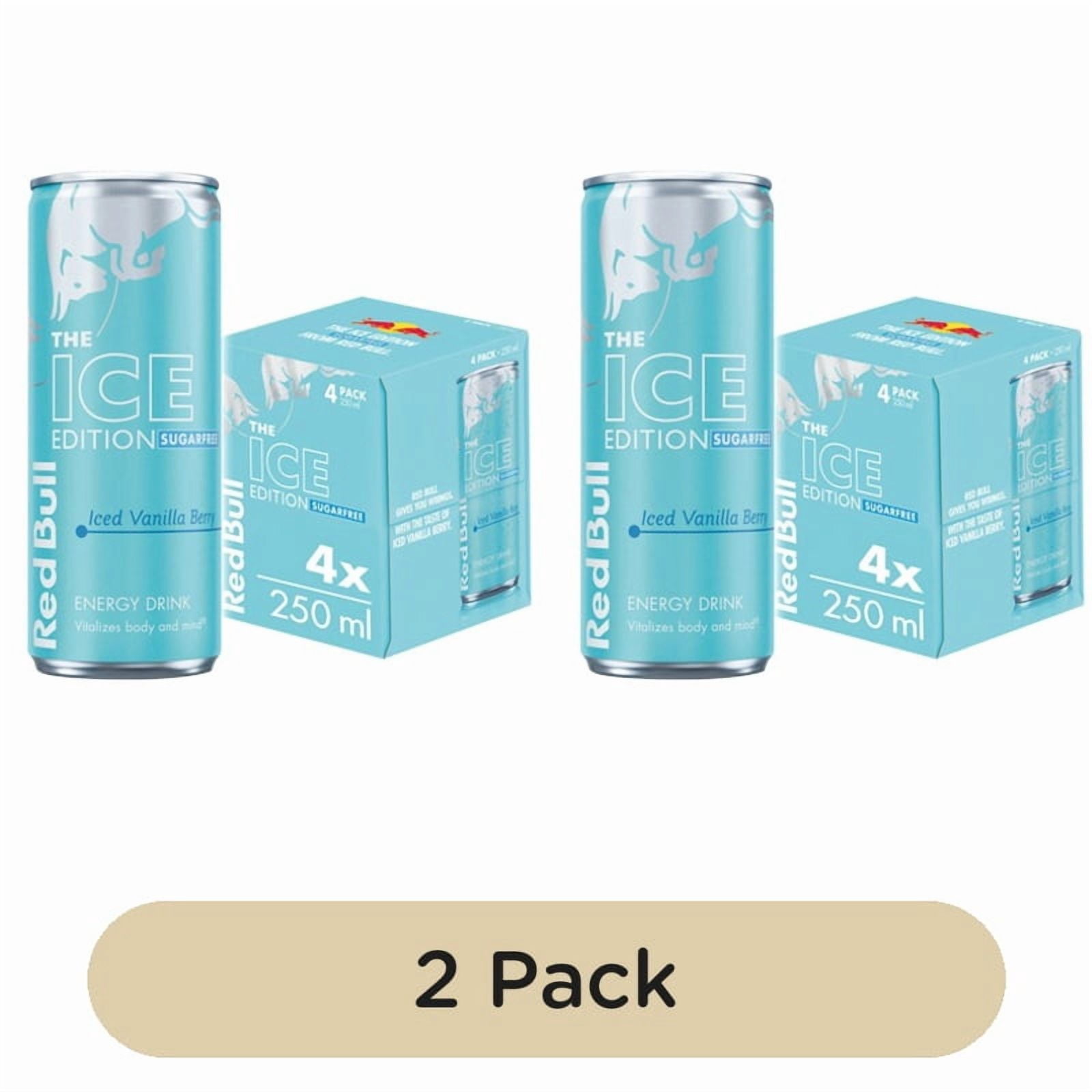 Red Bull Energy Drink Sugar Free Ice Edition Iced Vanilla Berry 4 x 250ml, British Import (Pack of 2)