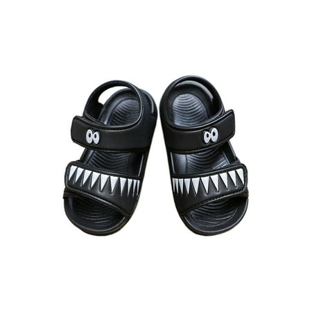 

Fangasis Boys Girls Casual Shoes Beach Sandal Summer Flat Sandals Children Water Shoe Sports Non-Slip Slip On Black Shark 11C