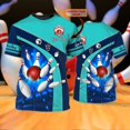 thumbnail image 1 of Camiseta con nombre personalizado para hombre, camisa con estampado 3D de bolos, informal, regalo para jugador de bolos, DW126Adult size 7XL Gao Jinjia LED, 1 of 2