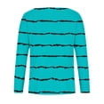 thumbnail image 3 of Xunlbb Women's Long Sleeve T-Shirt V-Neck Loose Fits Soft Knit Warm Top Women's Solid Color Stripe Print Regular Sleeve Top, S-2XL, 3 of 4
