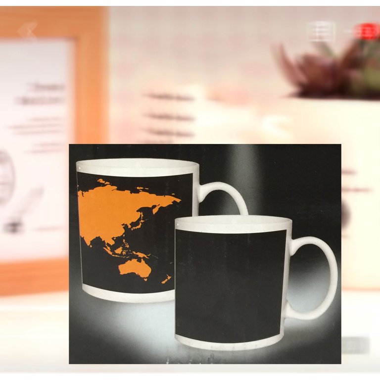 HEAT-SENSITIVE CHANGING WORLD MAP MUG