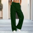 thumbnail image 2 of HomeDM Wide Leg Sweatpants for Women Baggy Casual Athletic Jogger Army Green Lounge Pants for Running Workout Size S, 2 of 6