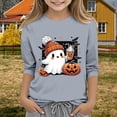 thumbnail image 2 of XQYLOS Cute Festive Girls T Shirt Top Children Youth Casual Halloween 2D Printed Round Neck Three Quarter Sleeve Tee T-Shirt Top Autumn Fall Fashion Clothes, 2 of 4