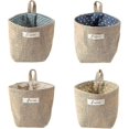 thumbnail image 1 of cestas de almacenamiento de lino y algodón, bolsa colgante para guardar cosméticos y artículos pequeños., 1 of 5