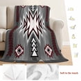 thumbnail image 5 of Red Gray Blanket Soft Cozy Warm Throw Blanket for Couch, Plush Fuzzy Flannel Fleece Blankets for Sofa, Southwest Retro Ethnic AztecTexture Bohemian Bed Blankets Lightweight Gifts for Women, 32"x48", 5 of 9