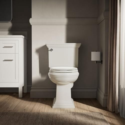 Stonewood Quiet-Close, Round Toilet Seat Soft Close, Durable Wood, Easy Installation, Universal Fit, Home Essentials, Biscuit Finish, K-20467-96 (Pack of 4)