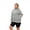 Gray, variant on Plus Size Waffle Knit Zip up Jacket for Women, Long Sleeve Stand Collar Casual Outerwear with Pockets