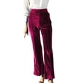 thumbnail image 2 of Sngxgn Woman Pants Women Casual Pants Solid Drawstring Elastic Waist Long Straight Pants(Red,M), 2 of 7