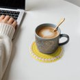 thumbnail image 4 of Unique Bargains 1 Pc Round Pearl Heat Insulation Mat Drink Coaster Yellow Cotton rope, 4 of 5