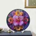 thumbnail image 4 of Yayeee Wall Clock Battery Operated 11.9" Silent Quartz Non-Ticking for Living Room Decor, Large Purple Flowers, 4 of 8