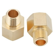 U.S. Solid 2pcs Brass Fittings Pipe Adapters 1/4" NPT Male To 3/8" NPT Female