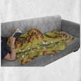 thumbnail image 6 of Floral Soft Flannel Fleece Throw Blanket, Vertical Strips of Tulips and Daffodils Leafy Botanical, Cozy Plush for Indoor and Outdoor Use, 50" x 60", Khaki Multicolor, by Ambesonne, 6 of 6