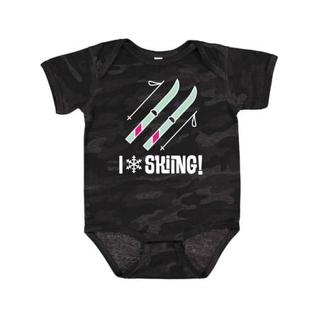 

Inktastic Skier I Love Skiing Gift Baby Girl Bodysuit