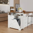 thumbnail image 3 of Vabches Double Tilt Out Trash Can Cabinet for 20 Gallon Garbage Can, White, 3 of 9