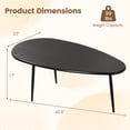 thumbnail image 3 of Costway Oval Coffee Table, Mid Century Center Table with Sturdy Metal Construction for Home Black, 3 of 10