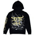thumbnail image 3 of Ed Hardy Men's Hoodie Dragon Skull Gold Metallic Foil Fleece Pullover Sweatshirt (Large, Black), 3 of 3