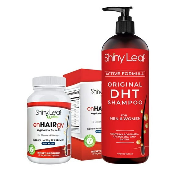 Shiny Leaf Dht Blocker Shampoo And Conditioner Hair Loss Biotin Men