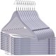 thumbnail image 1 of Perchas de madera maciza de calidad, juego de 30 perchas ligeramente curvadas con elegantes ganchos cromados, perchas resistentes para ropa, chamarra, camisa, pantalones,44 cm, 1 of 9