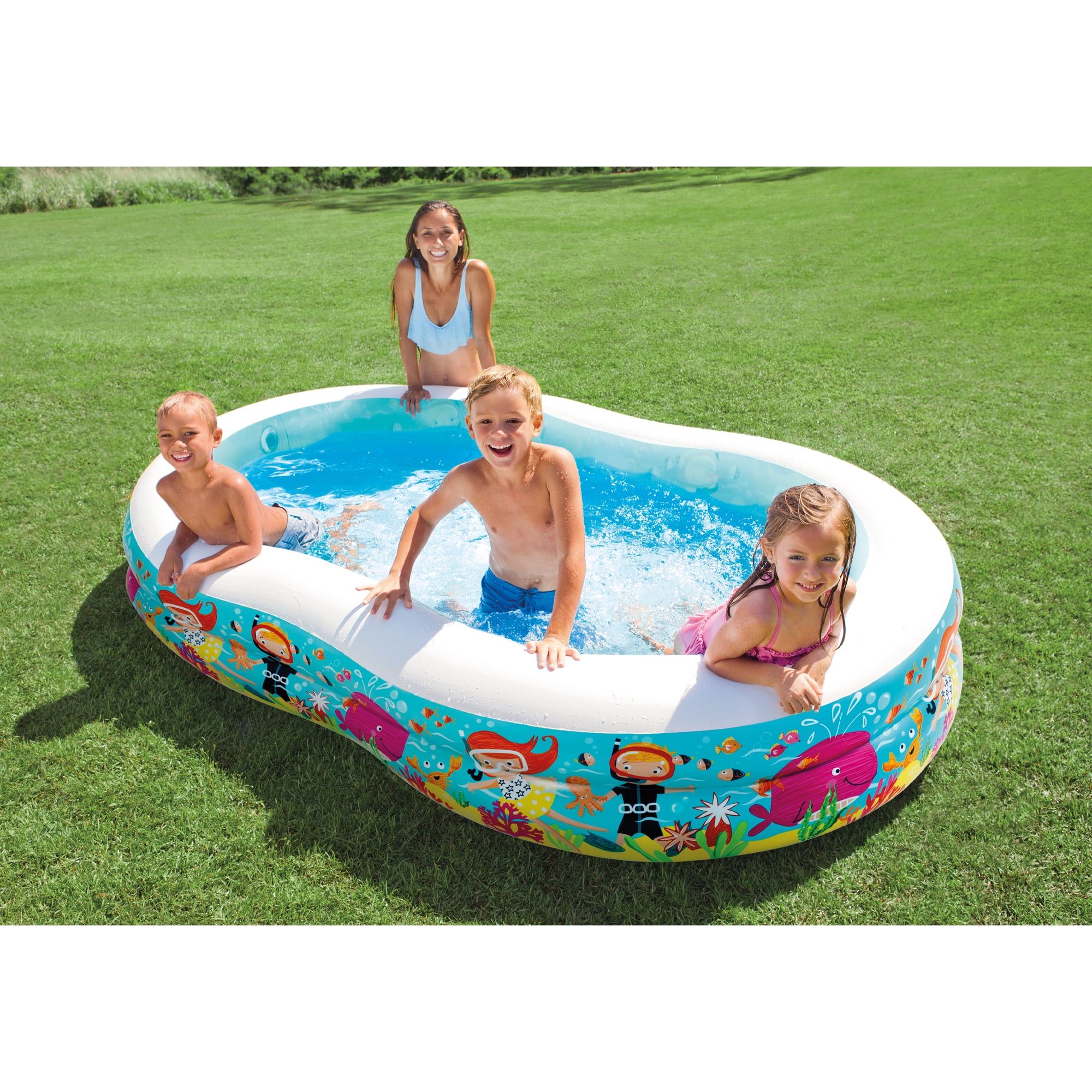 Intex, Swimming Pool, 2 x 56490EP, Swim Center Inflatable Paradise Oval Kiddie 1 Foot Depth