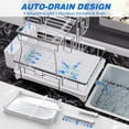 thumbnail image 4 of Dish Drying Rack, 2-Tier Dish Rack with Auto-Drain & Mat, 304 Stainless Steel Dish Racks for Kitchen Counter, Dish Drainer with , Fork & Cup Rack, Gifts for Women,  Day,, 4 of 6